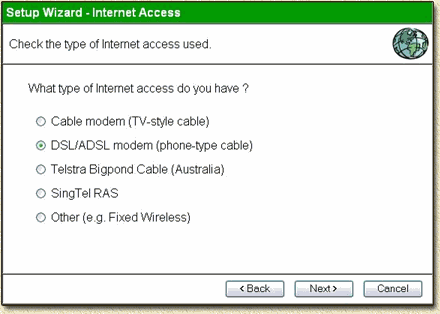 Sitecom 4s: set connection type