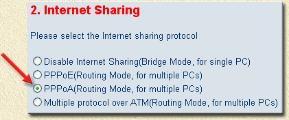 SMC7404WBRAB - Set connection type to PPPoA