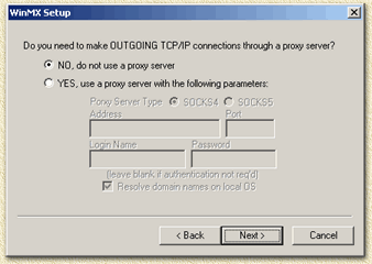 WinMX: LAN setup