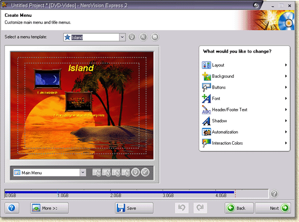 Nero Vision Express 2 - Menu's maken voor de DVD