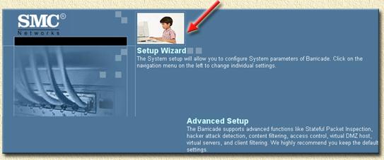 SMC7404WBRAB - Setup Wizard starten