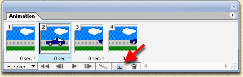 Klik op de "Duplicate Current Frame knop