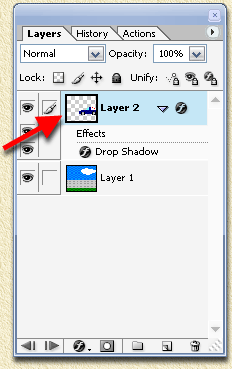 ImageReady - Selecteer de juiste layer