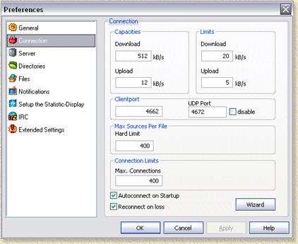 eMule - Fine-Tuning, optimal setting for MXStream basis