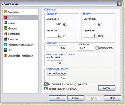 eMule - Fine-Tuning, optimale verbinding instellingen voor MXStream basis