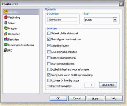 eMule - Algemene instellingen