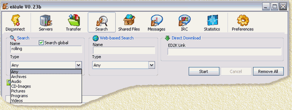 eMule - Search window