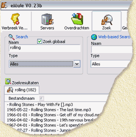 eMule - De zoek resultaten