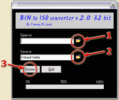 BIN2ISO: Choose the BIN file to convert