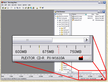 Nero has found a Plextor CD-writer in this example