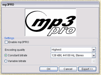 The properties of the mp3PRO file format