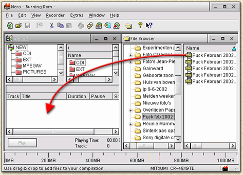 Nero: Adding photo files to the VideoCD