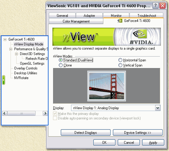 nVidia - nView settings