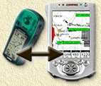 iPAQ connected to a Garmin eTrex