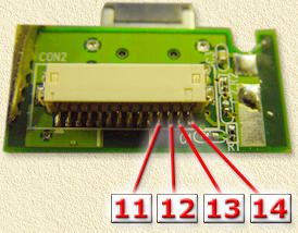 iPAQ craddle - Waar zitten pin 11 t/m 14 ?