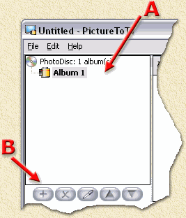 PictureToTV: Album area