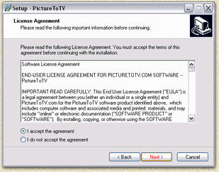 PictureToTV: End User License Agreement 