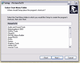 PictureToTV: Welk start-menu wil je?