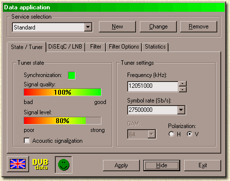 DVBData startup scherm