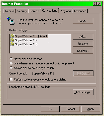 Select the dialup-adapter