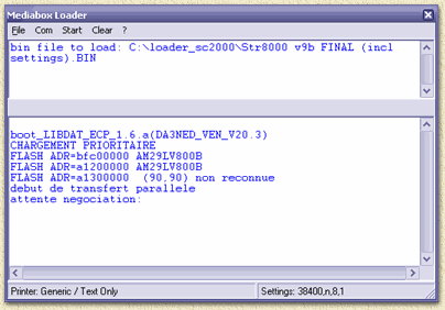 Reactie in de loader-software..