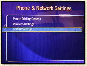 DirecTiVo - Setting your network settings