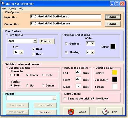 AVI2SVCD - Converteer SRT naar SSA