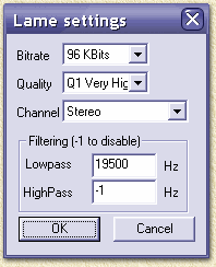 DVDx Lame settings