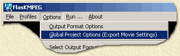 FlaskMPEG: Global Project Options (Export Movie Settings)