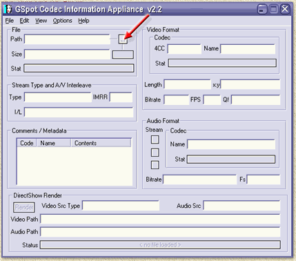 Gspot - Open an AVI file