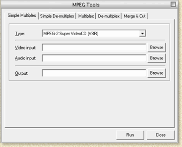 TmpEnc: MPEG-Tools venster