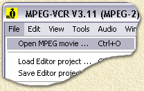 Womble MPEG2VCR: Open MPEG movie